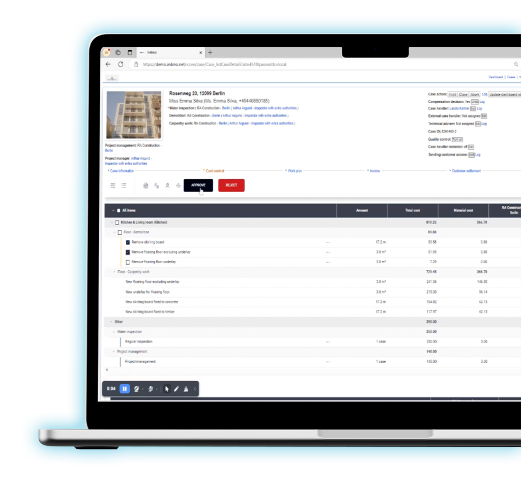 Building claims software: laptop